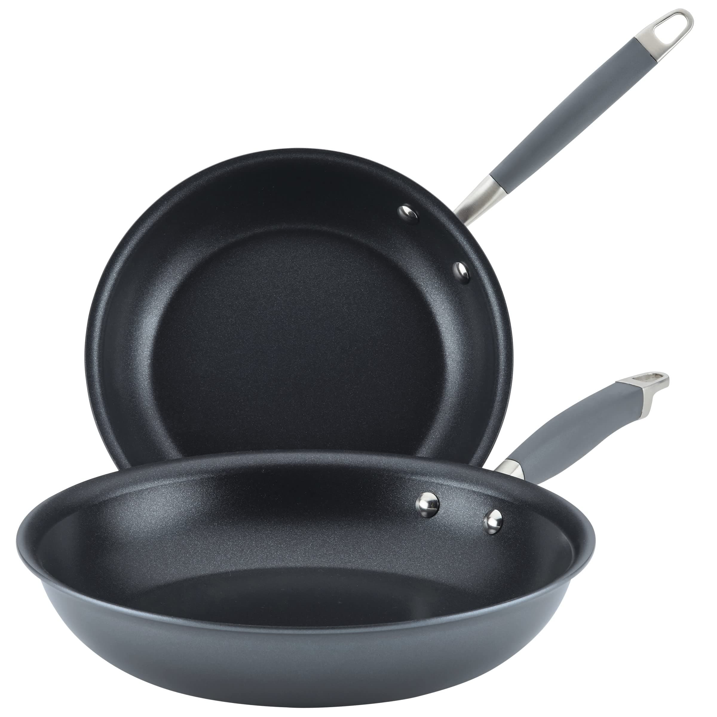 Advanced Home Hard-Anodized Nonstick Skillets (2 Piece Set- 10.25-Inch & 12.75-Inch, Moonstone)