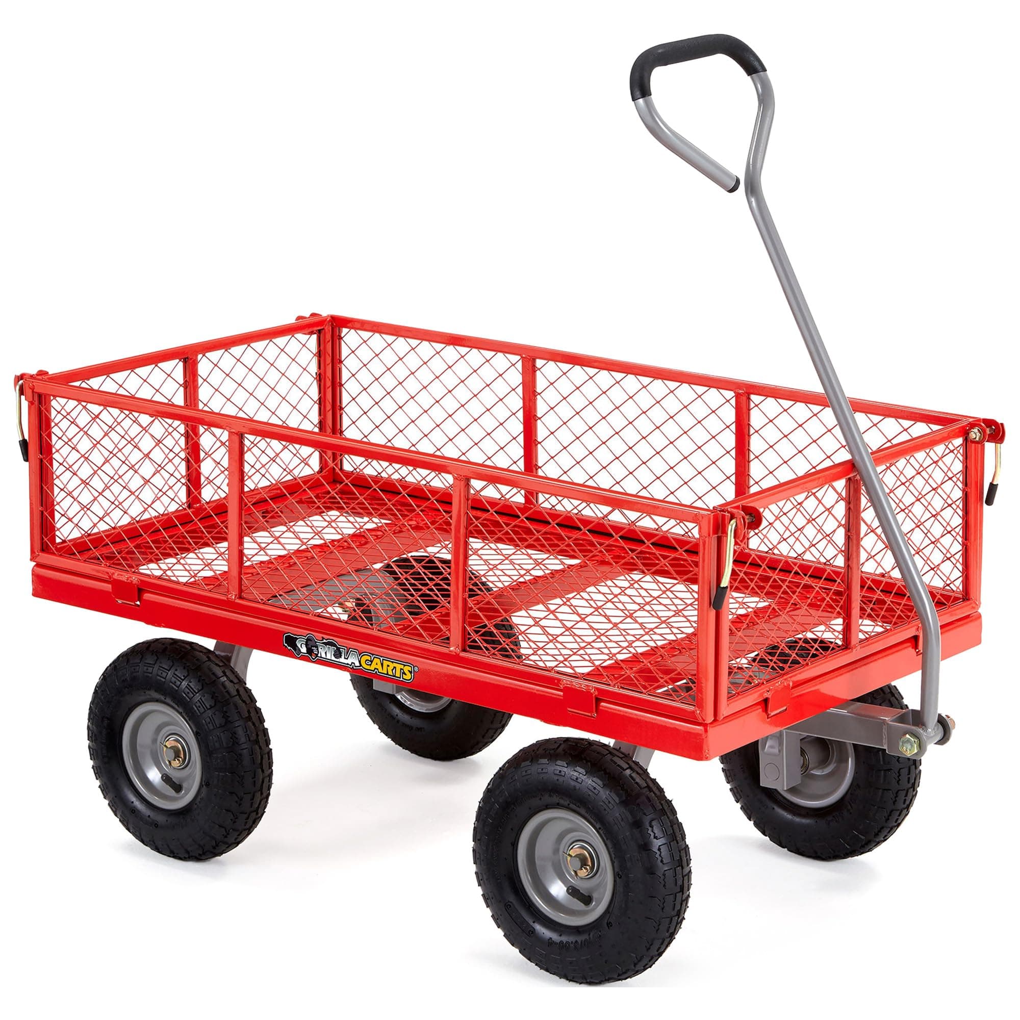 GOR800-COM Steel Utility Cart with Removable Sides, 800-lbs. Capacity, Red