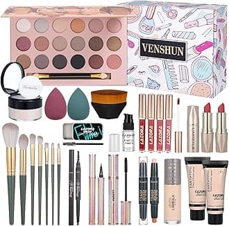 All in One Makeup Kit for Women Full Set Girl Makeup Gift Set Makeup Essentials Set Includes Foundation 18 Color Eyeshadow Palette Lipstick Eyebrow Pencil Makeup Gift Set