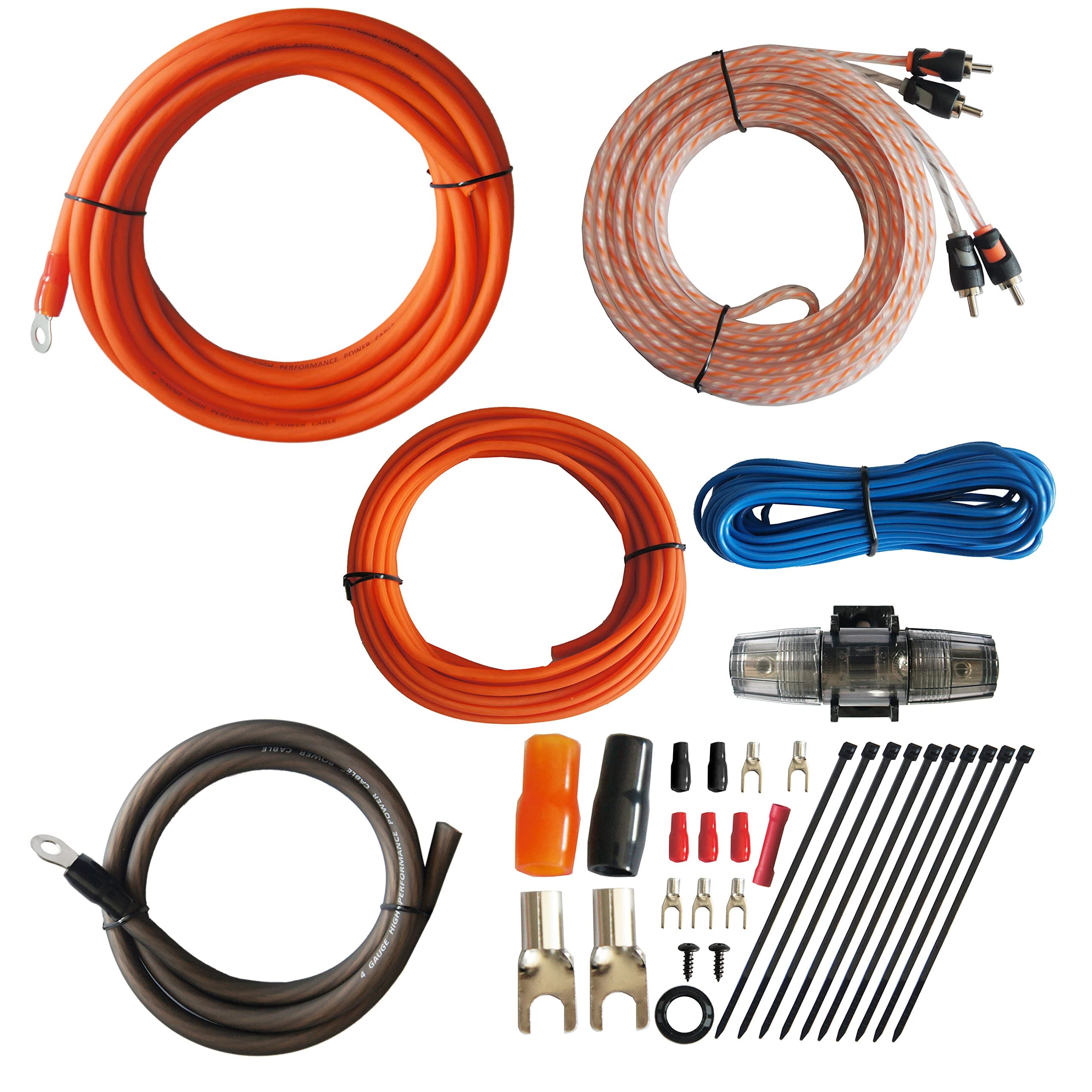 RD True 4 Gauge Car Audio Cable Amp Wiring Kit - 2 Channel Rock Direct CCA Po...