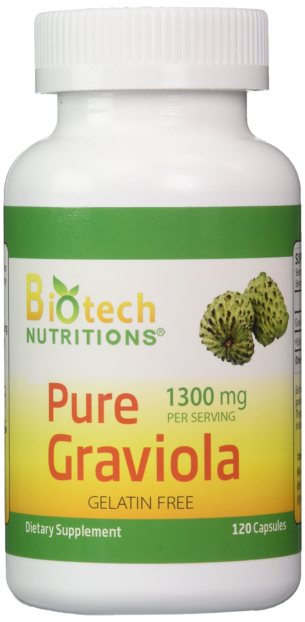 Pure Graviola - 1300mg Per Servings 120 Capsules