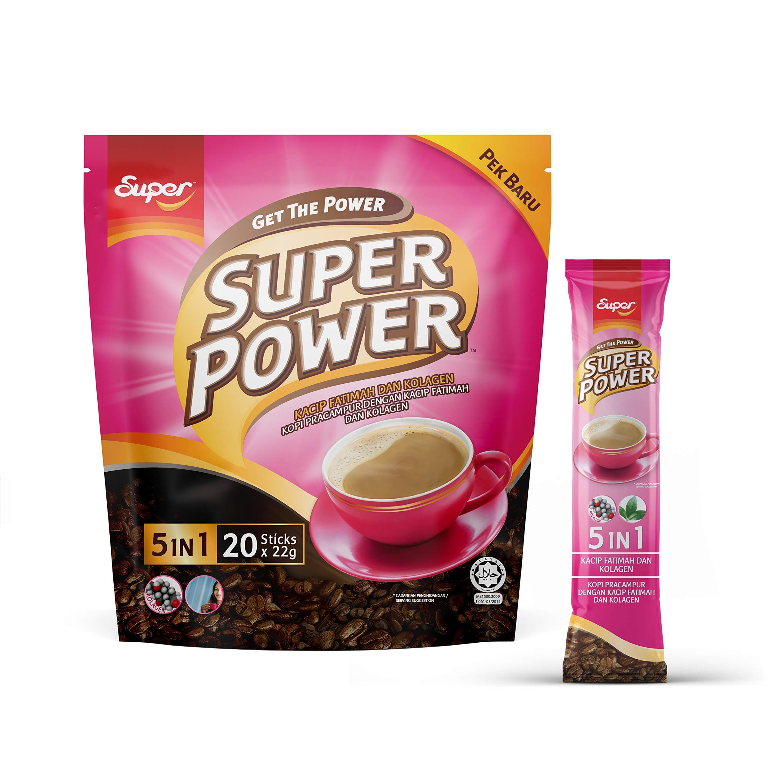 Super Power 5 in 1 Collagen Coffee, 20-Count