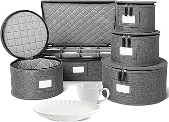 China Storage Set, Organizer for Plates and Cups Grey