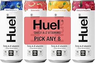 Daily A-Z Vitamins Energy Drink, Pick any 8 x 330ml Cans, Choose from Blue Raspberry, Cherry & Raspberry, Pineapple & Mango, Watermelon, Low Calorie, Caffeine Boost