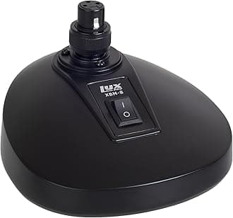 LyxPro XBM-8 Microphone Desktop Base with Built-in XLR Socket for Podium & Gooseneck Microphones Anti-slip Table Top Base On/Off Switch