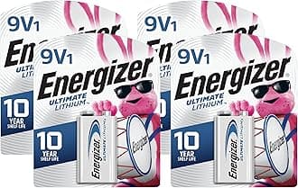 Ultimate Lithium 9V Batteries, Lithium 9 Volt Batteries (Pack of 4)