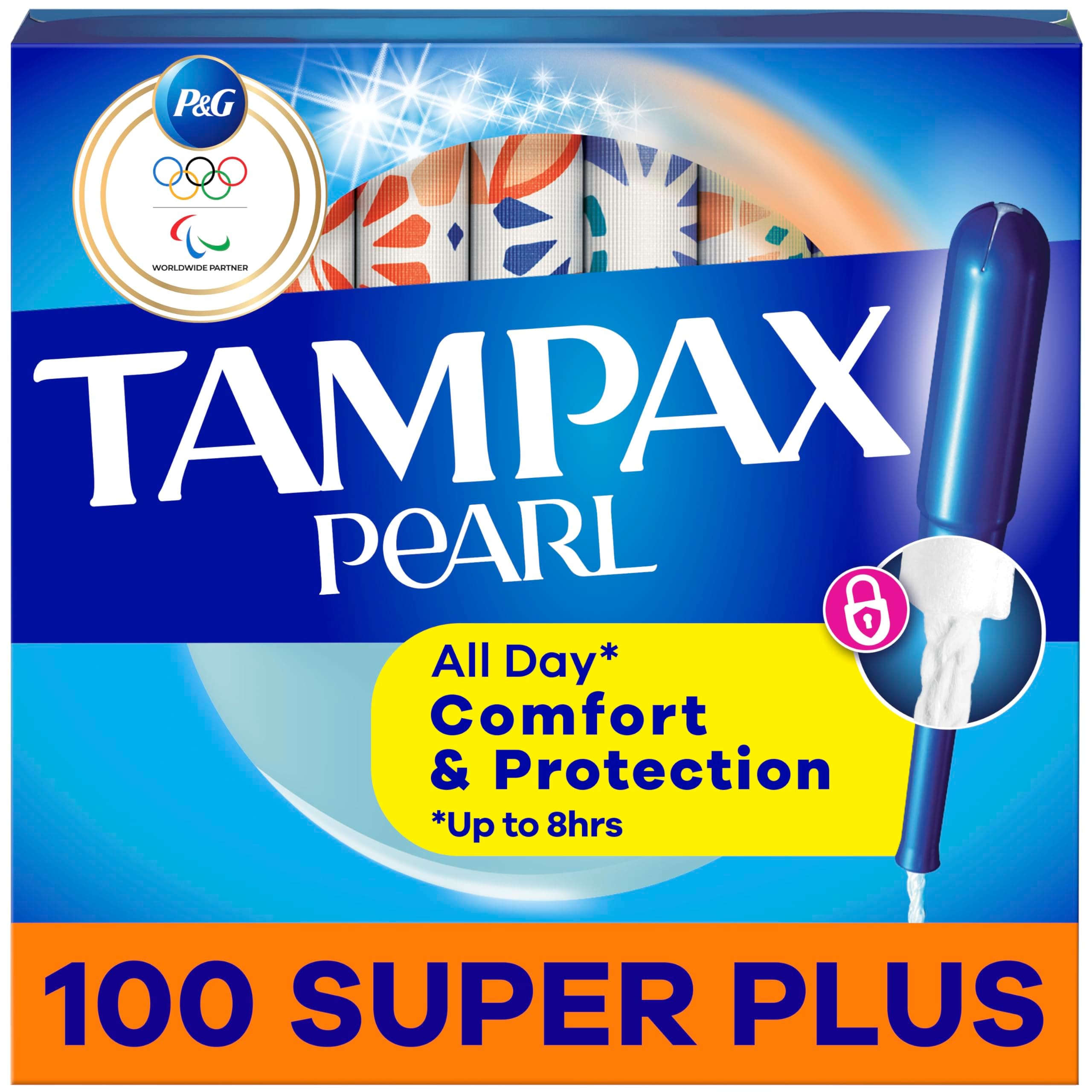 Pearl Tampons Super Plus Absorbency, With Leakguard Braid, Unscented, 50 Count (Pack of 2)