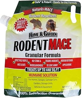 Nature's MACE Rodent Repellent 2.5lb, Covers 440 Sq. Ft., Repel Mice & Rats, Keep Mice, Rats & Rodents Out of Home, Garage, Attic, and Crawl Space, Stop Damage, Safe to use Around Kids, Pets, Plants