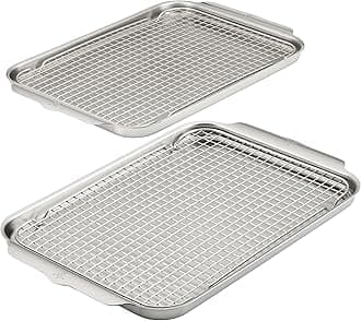 Hestan Provisions OvenBond – 4-Piece Tri-ply Sheet Pan & Stainless Steel Cooling Rack (Set of 2)