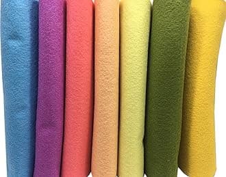 Misscrafts 7pcs 18" X 18" 1.4mm Thick Soft Felt Nonwoven Fabric Sheet Pack DIY Craft Patchwork Sewing Square Assorted Colors 45x45cm multicolored BZB-4545-spring