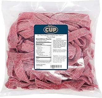 By The Cup Wild Cherry Sour Belts, 1 lb Bulk Bag