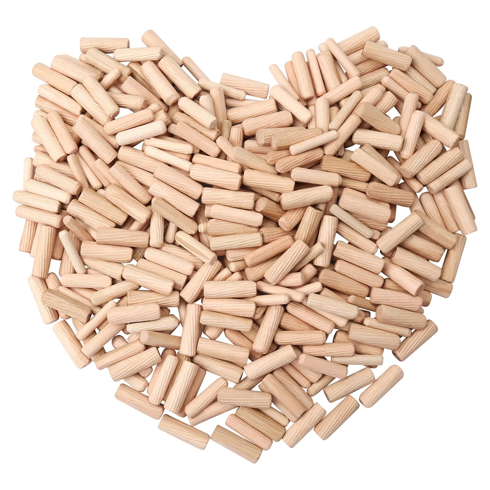 300 Pcs Mixed Dowel Pins, 6mm, 8mm, 10mm, Each Size 100 Pcs, Assorted Dowel for Craft, Furniture, Carpenter, DIY Wood Plugs