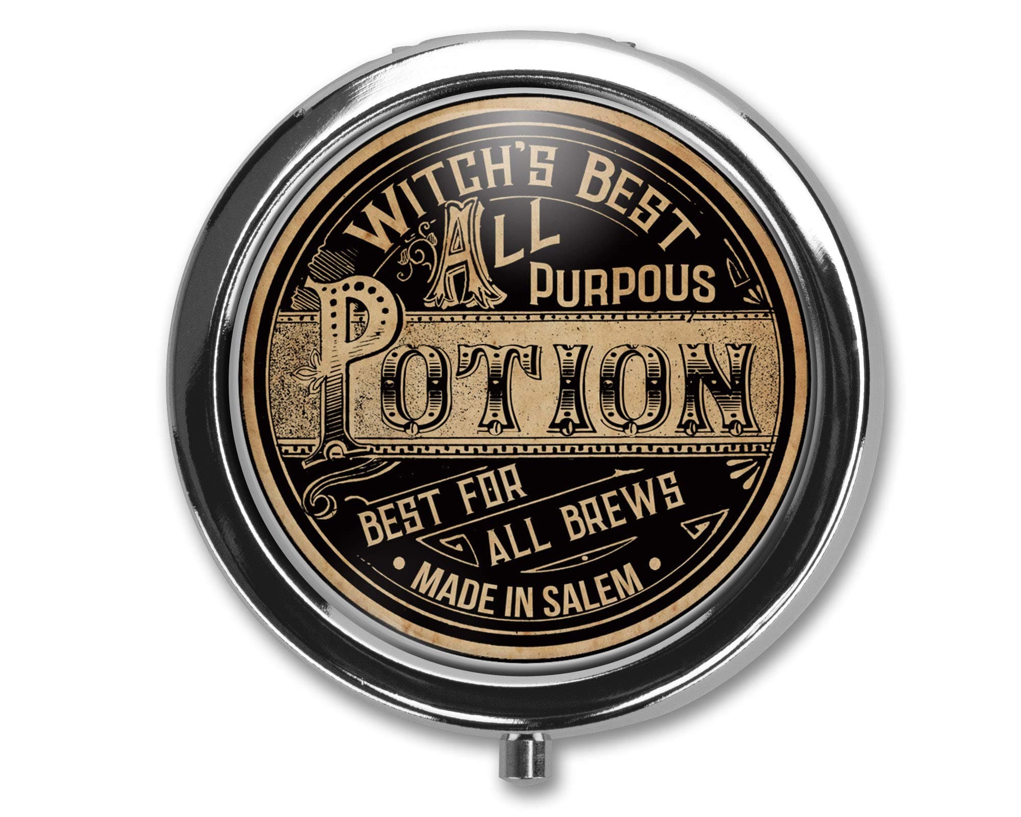 Vintage Potion Label Pill Box Case Pillbox Holder Trinket Stash Box Arsenic Vintage Style Medicine Vitamin Pill Organizer Case