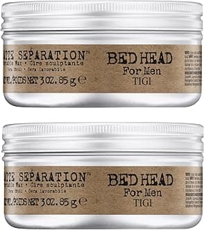 TIGI Bed Head Hair Wax for Men, Matte Separation 2-Pack – Workable Strong Hold, Anti-Humidity, Travel-Friendly Hair Products for Men, 3 Oz Ea