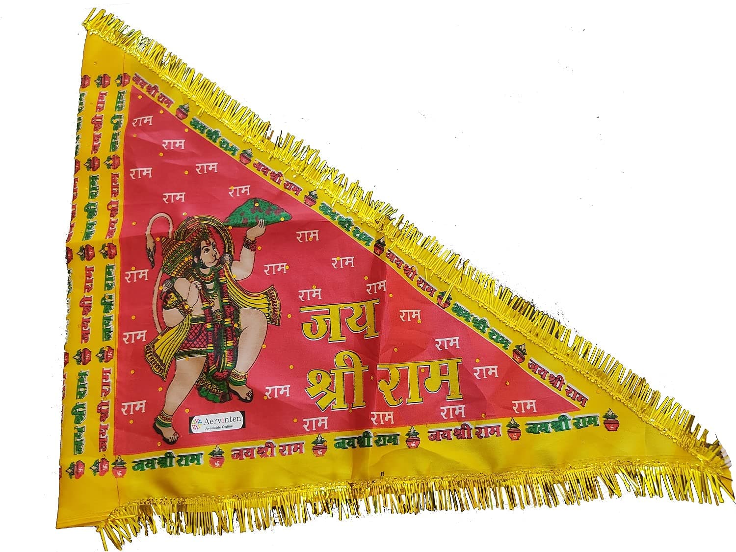 Hanuman Ji Flag/Jhanda Quality for Temple/Home Normal Size || Without Bamboo/Danda || Only Flag || QA6587