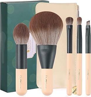 DUcare Travel Makeup Brushes Set with Bagï¼Å’5PCS Portable Mini Cosmetic Brushes Kit for Powder,Blush,Foundation, Eyeshadow, Tapered Kabuki Coverage Mineral Bronzer Buffing Brush