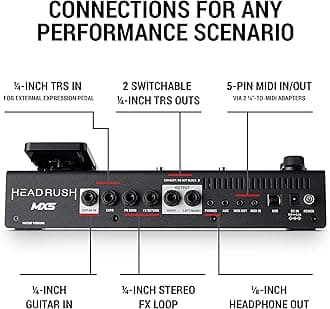 HeadRush MX5 - Electric Guitar Multi Effects Pedal and Amp Modeling Processor with Touch Screen, Expression Pedal, Looper, and Audio Interface