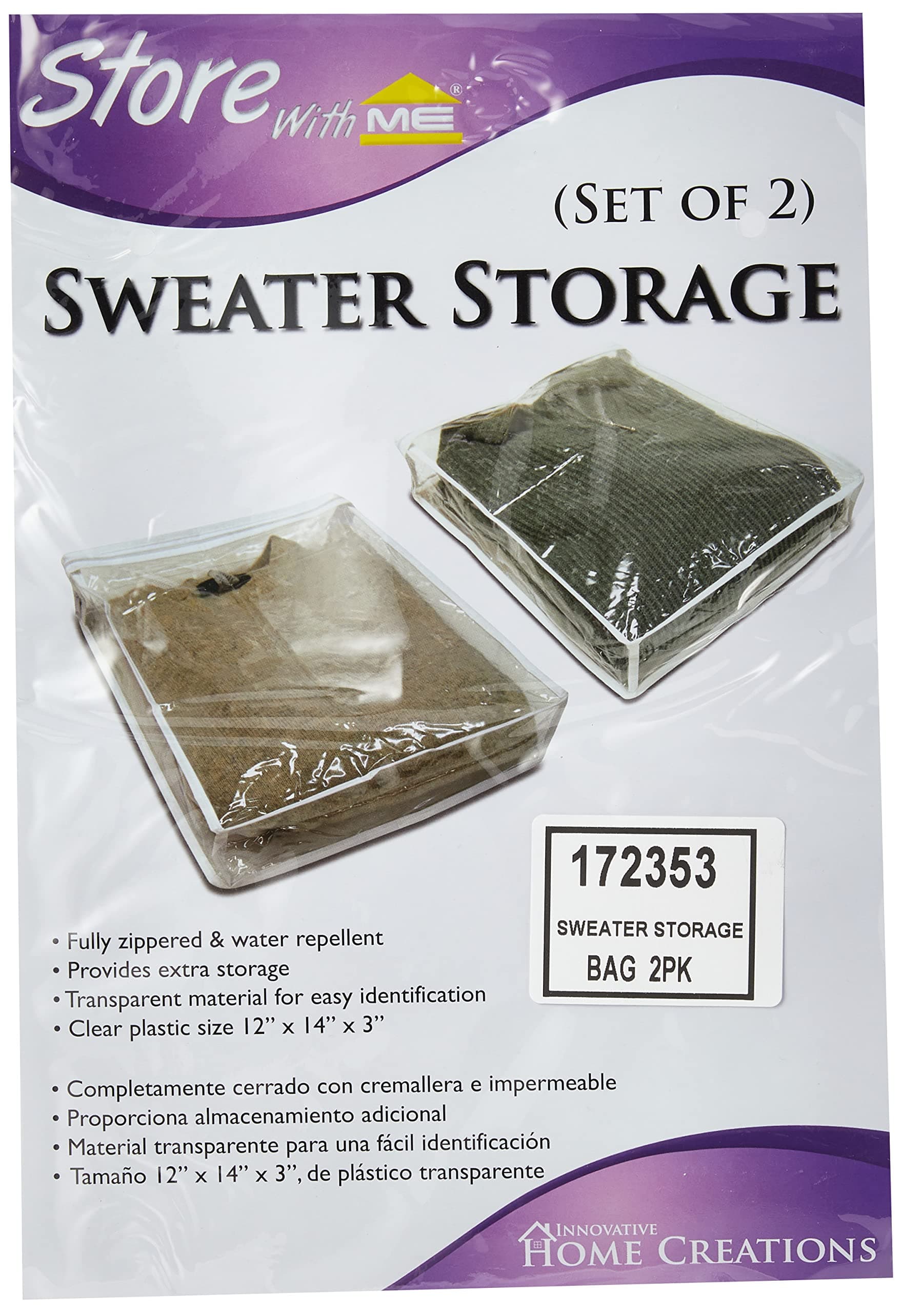 Innovative Home Creations 1326 Sweater Storage Bags, Multi-Colour, Pack of 2