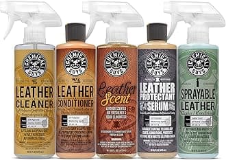 HOL_113 Leather Lovers Kit for Leather Car Interiors, Furniture, Apparel, Shoes, Sneakers, Boots (Works on Natural, Synthetic, Pleather, Faux Leather and More) (5 Items), 16 oz, Black