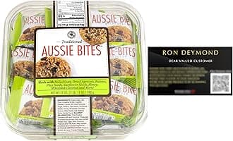 Traditional Aussie Bites Individually Wrapped 27 Oz, Oatmeal snacks cookies, Healthy Oatmeal Bites with RON DEYMOND Card