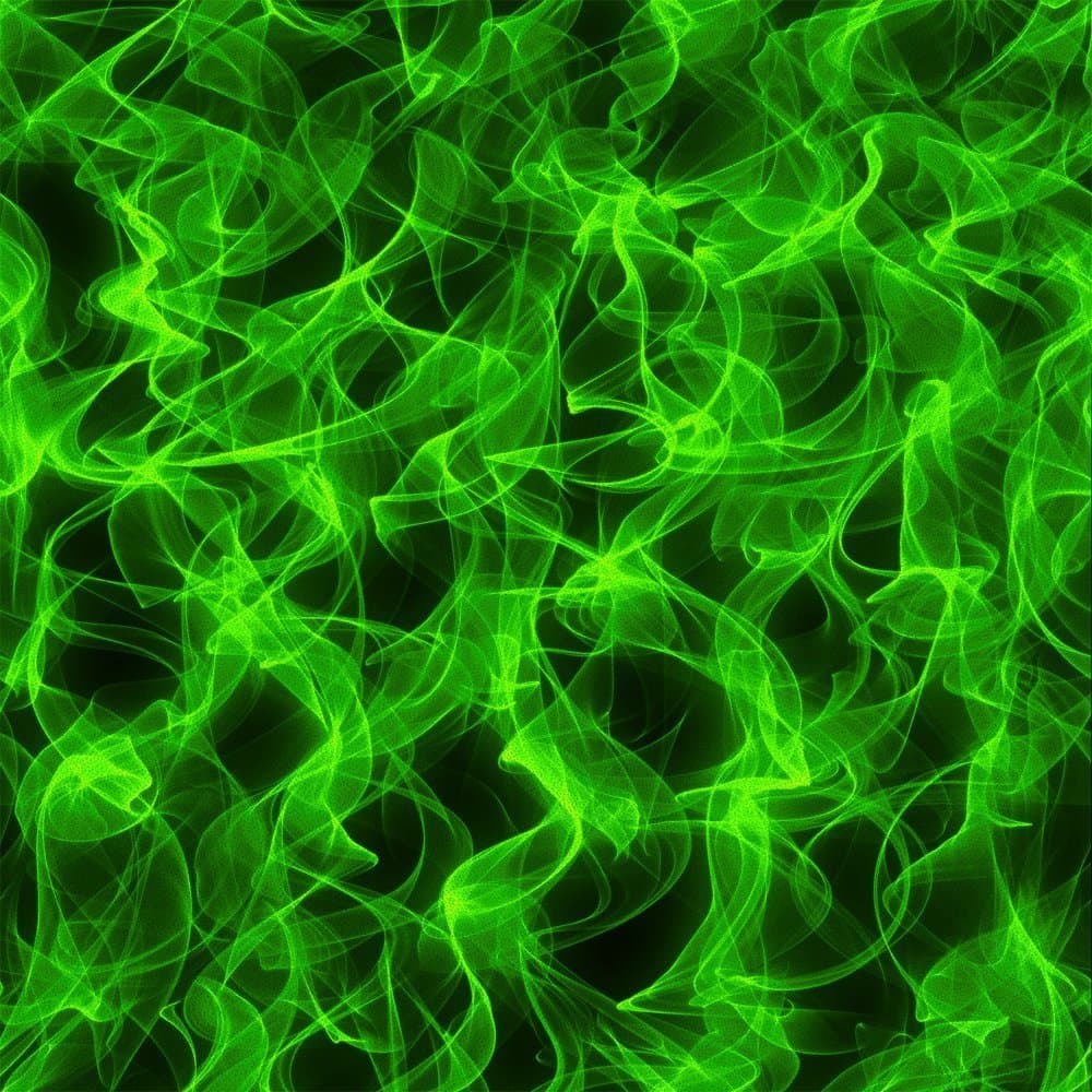 Kydex Infused Green Flames on 8" x 8" x .080" Zombie Green Kydex - 1 Sheet
