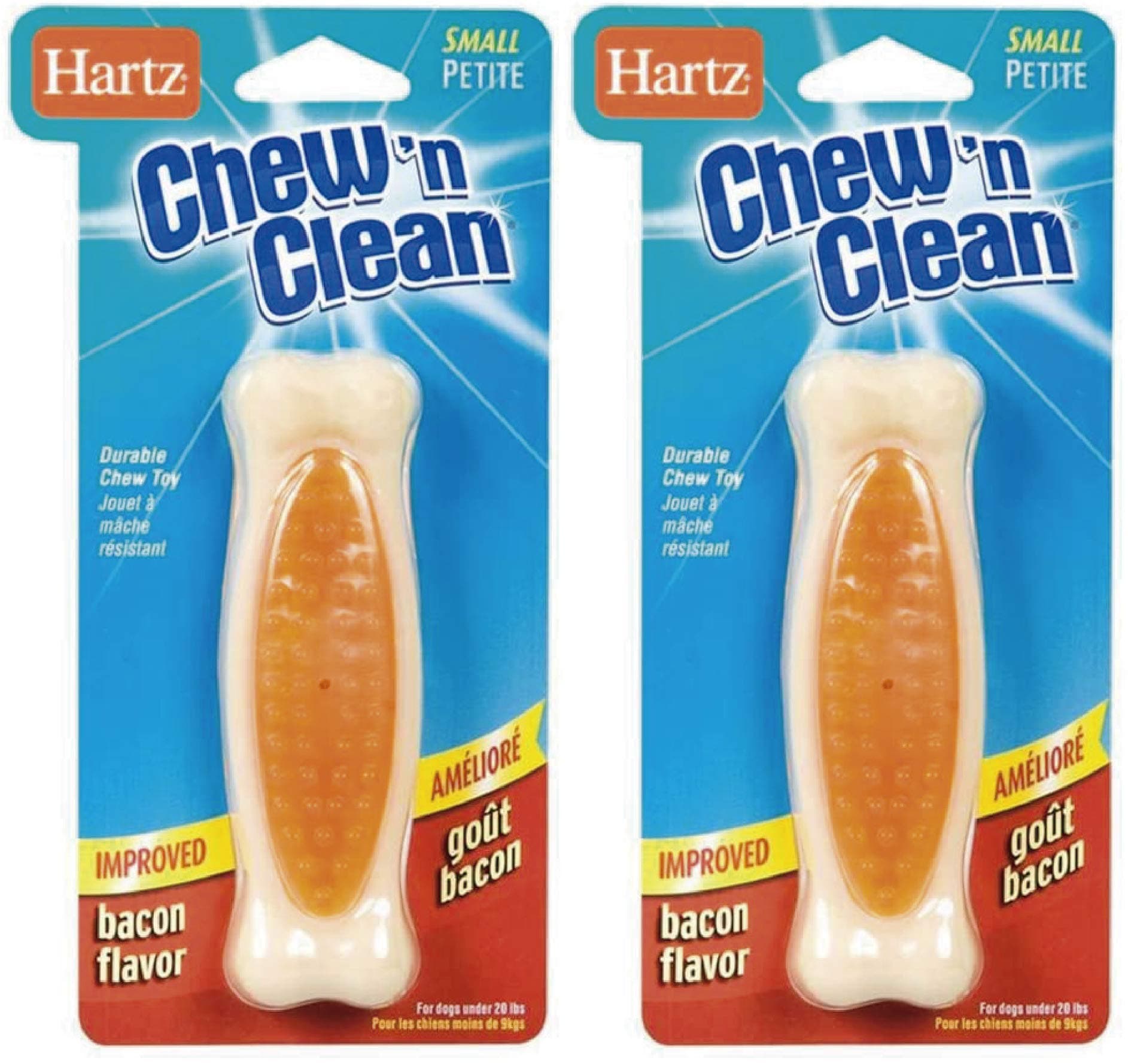 Hartz Chew'n Clean Tuff Bone Bacon Flavored Small Dog Toy (Pack of 2)2