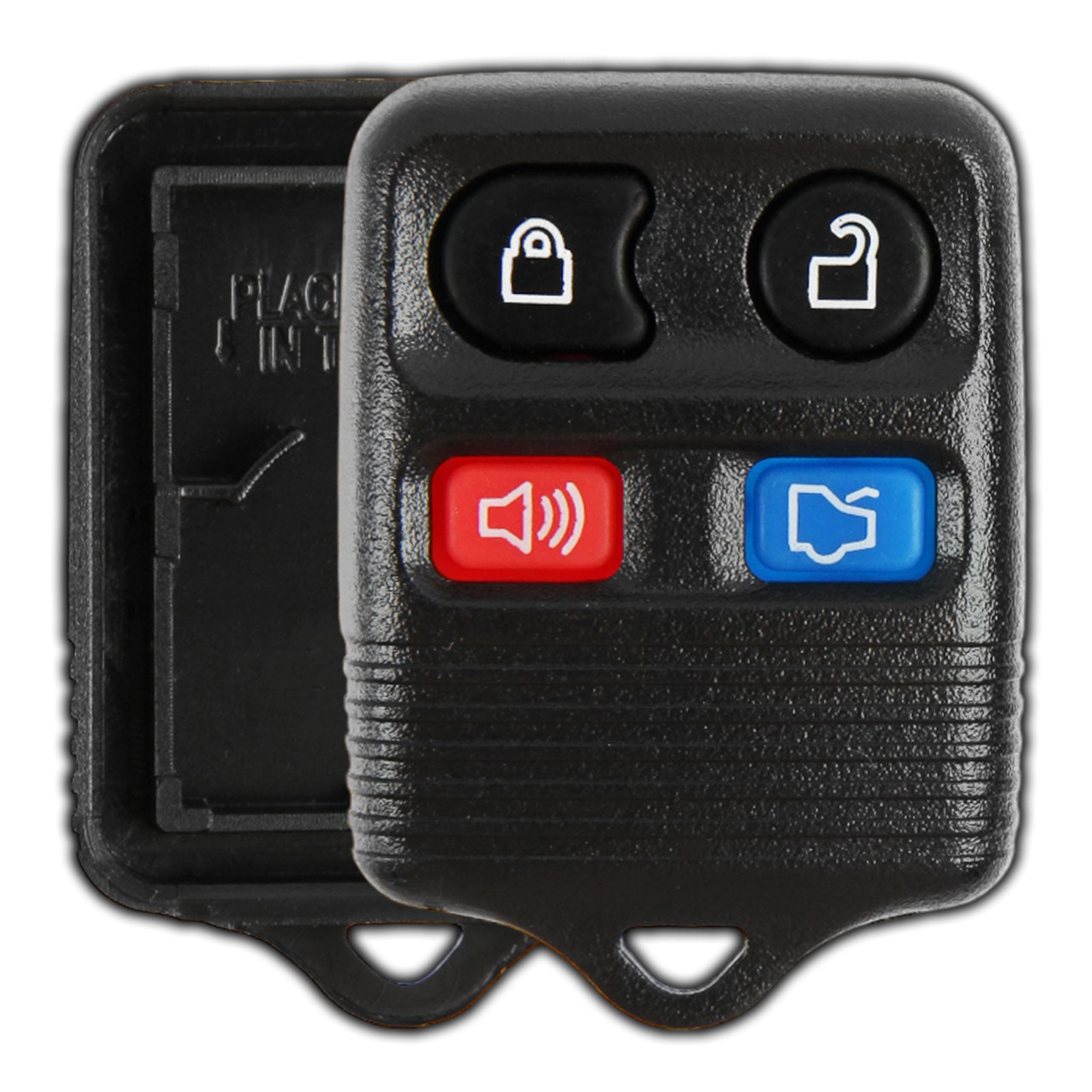 KeylessOption Just the Case Keyless Entry Remote Car Key Fob Shell Replacement - Black