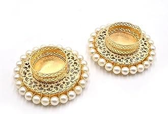 4 Pcs Assorted Indian Decorative Tea Light Candle Holders Traditional Handmade Diya for Pooja, Diwali Decoration and Festival Gifts for Home