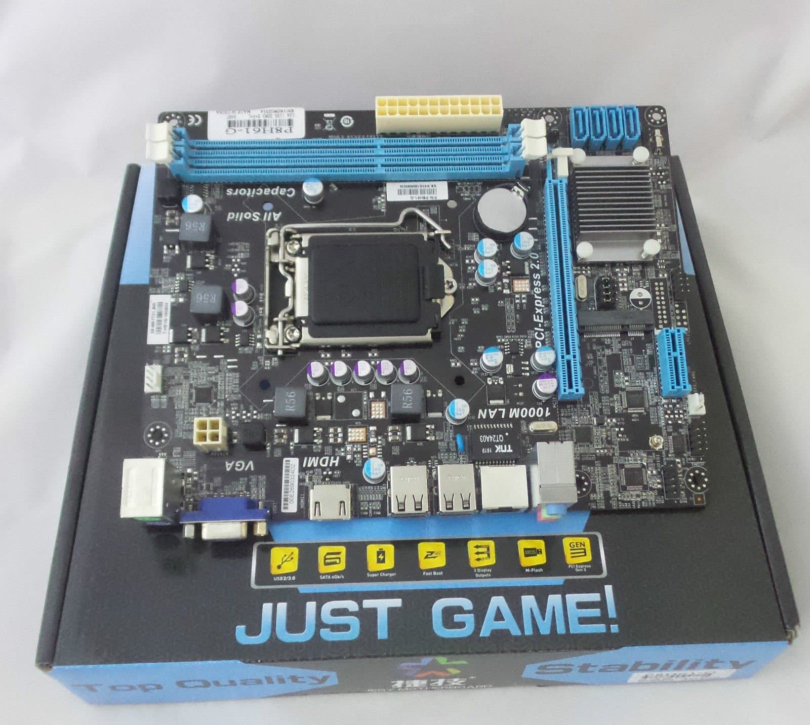 Motherboard Socket 1155 for 2 and 3 Gen p8h61-g DDR3 Intel CPU jegy H61