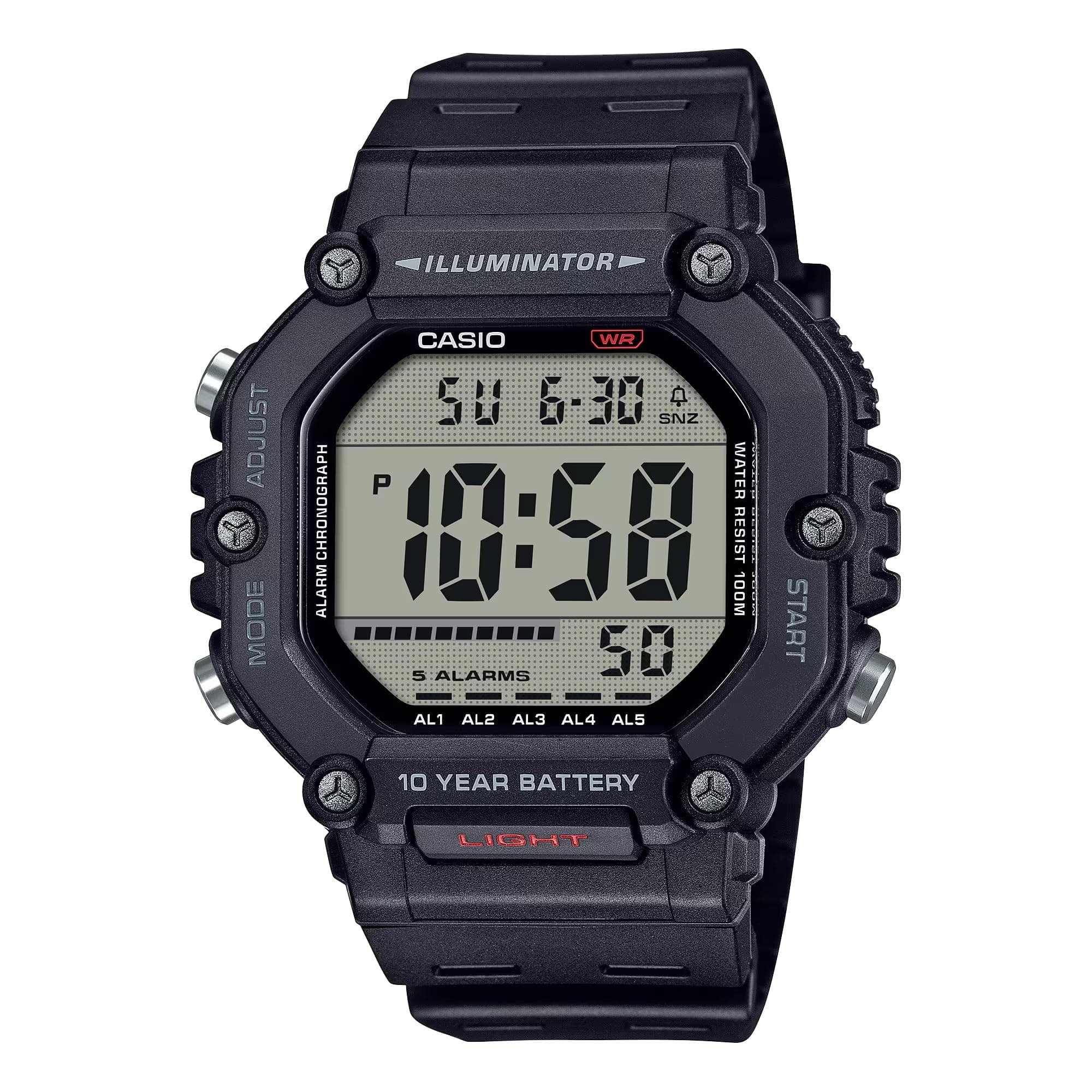 Casio AE-1600H Series | Black | 10-Year Battery | LED Illuminator | Digital Watch