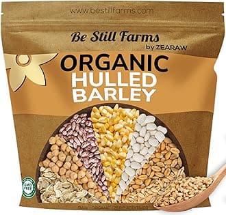 Organic Hulled Barley Grain (4.8lb) - Whole Barley Groat Seed Bulk - Great for Soup, Flour, Cereal, Home Brewing, Grinding - High in Fiber | USDA Certified | Vegan | Non-GMO