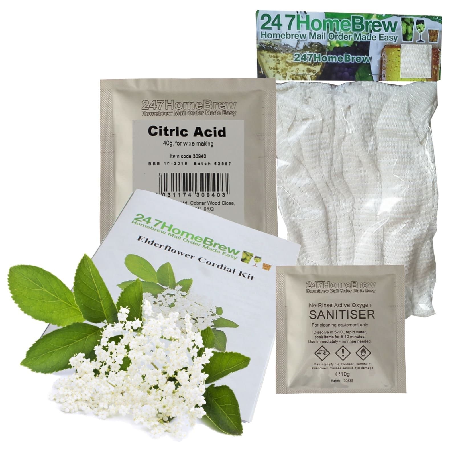 Elderflower Cordial Kit for 1.5L Ingredients Included