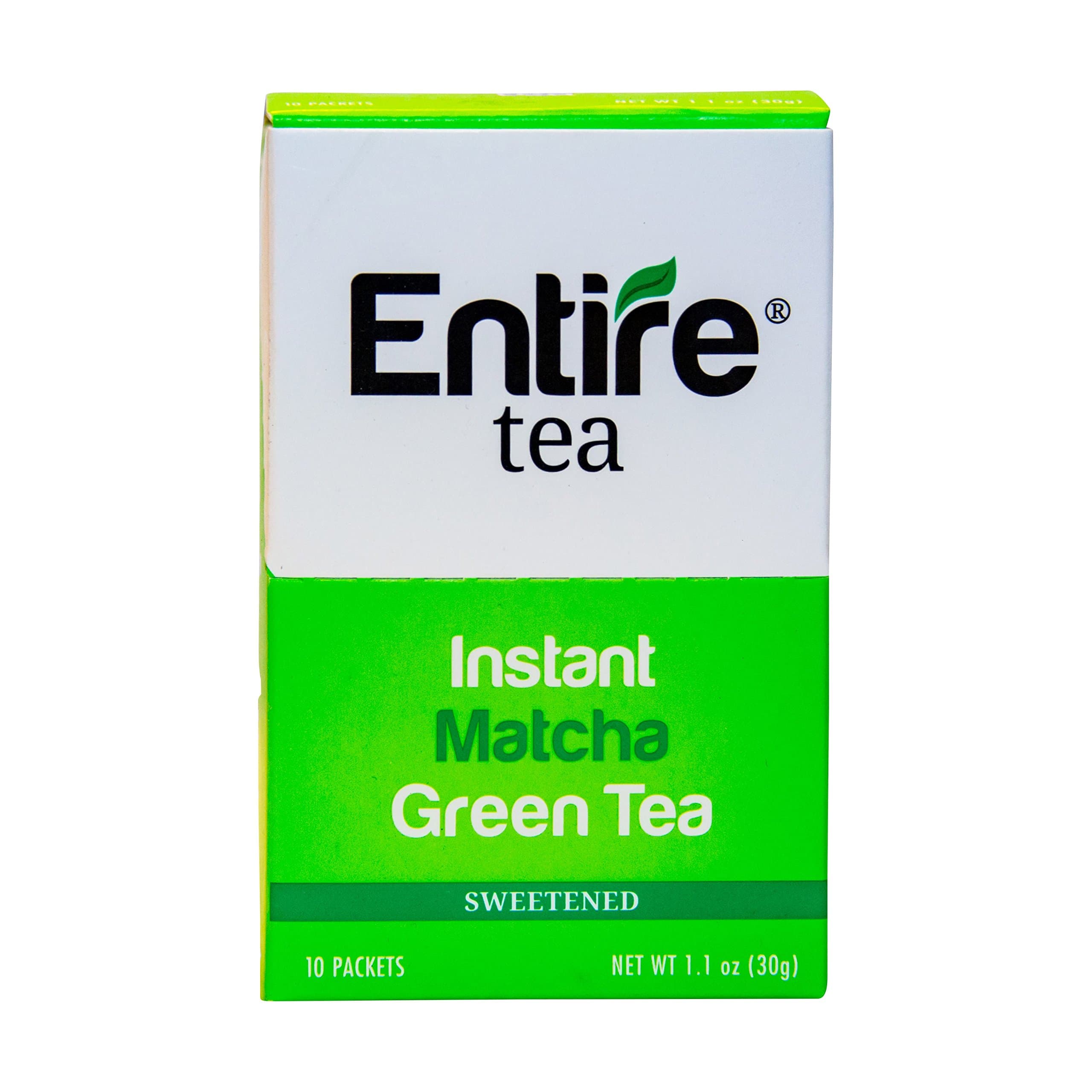 Entire Tea Instant Matcha Green Tea Travel Packets (10 Pack) Made with Ceremonial Japanese Matcha