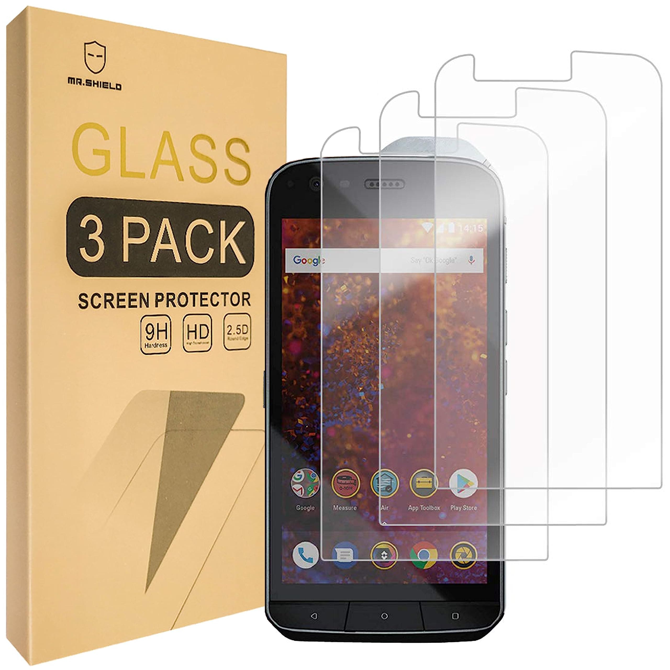 Mr.Shield [3-PACK] Designed For Cat S61 [Tempered Glass] Screen Protector [Japan Glass With 9H Hardness] with Lifetime Replacement