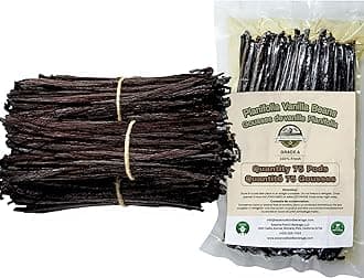 75 Vanilla Beans Bulk For Making Vanilla Extract Grade A - NON-GMO Fresh Vanilla Bean pods, 6-8" Inches Vanilla Bean, Vanilla Beans For Making Vanilla Extract Grade A (75)