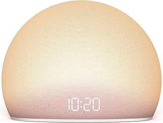 HOUSBAY Sunrise Alarm Clock, White Noise Sound Machine for Bedroom | Natural Wake-Up Light with Gentle Alarm Sounds, 20 Soothing Sleep Aids, Dimmable Display, Screen-Free Design - Pink