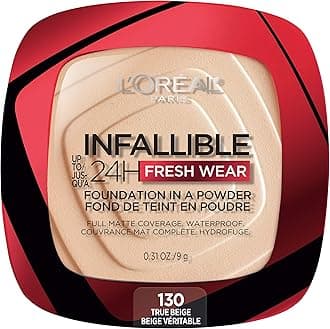 L’Oréal Paris Makeup Infallible Fresh Wear Foundation in a Powder, Up to 24H Wear, True Beige, 0.31 oz.