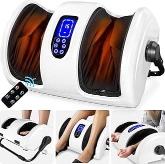Best Choice Products Shiatsu Leg Therapeutic Reflexology Calf Massager with Heat, Blood Circulation, Nerve Pain, Deep Kneading, High Intensity Rollers, White Color