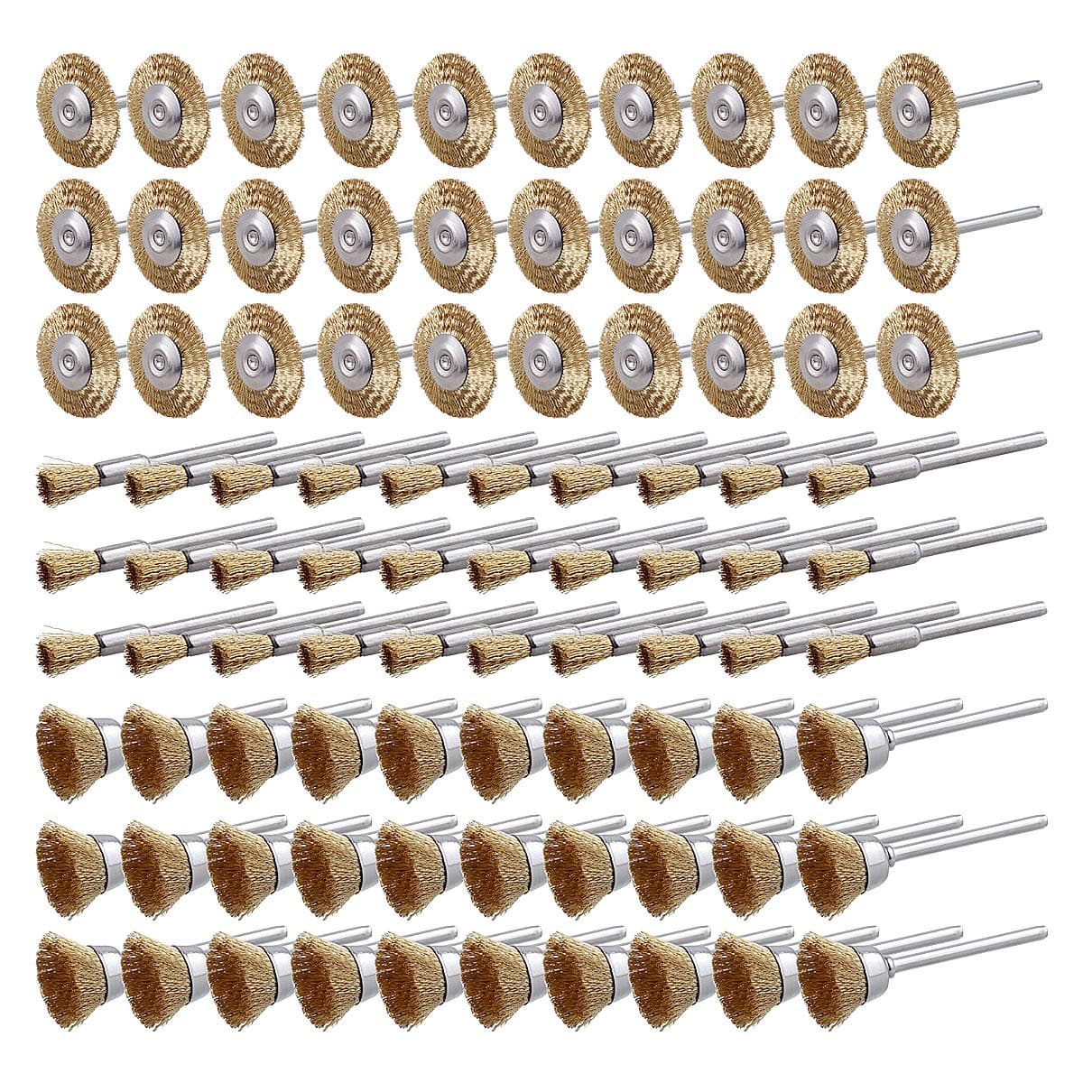 90 Pcs Wire Brushes Set, Rocaris Brass Wire Wheels Pen Brushes Set Kit Accessories for Dremel Rotary Tool