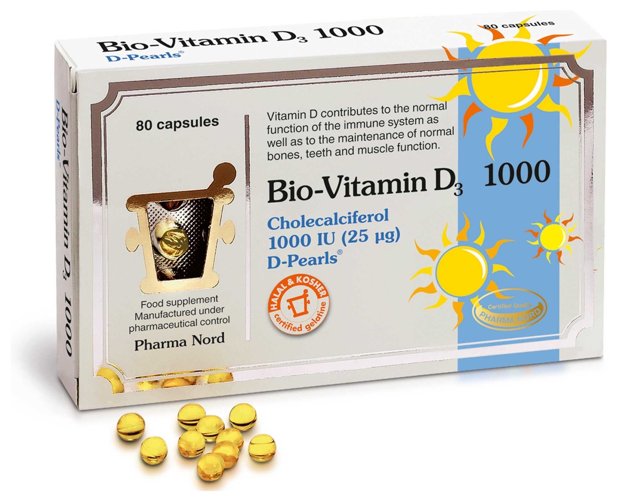 Pharma Nord Bio-Vitamin D3 1000IU 80 Capsules (Pack of 2)