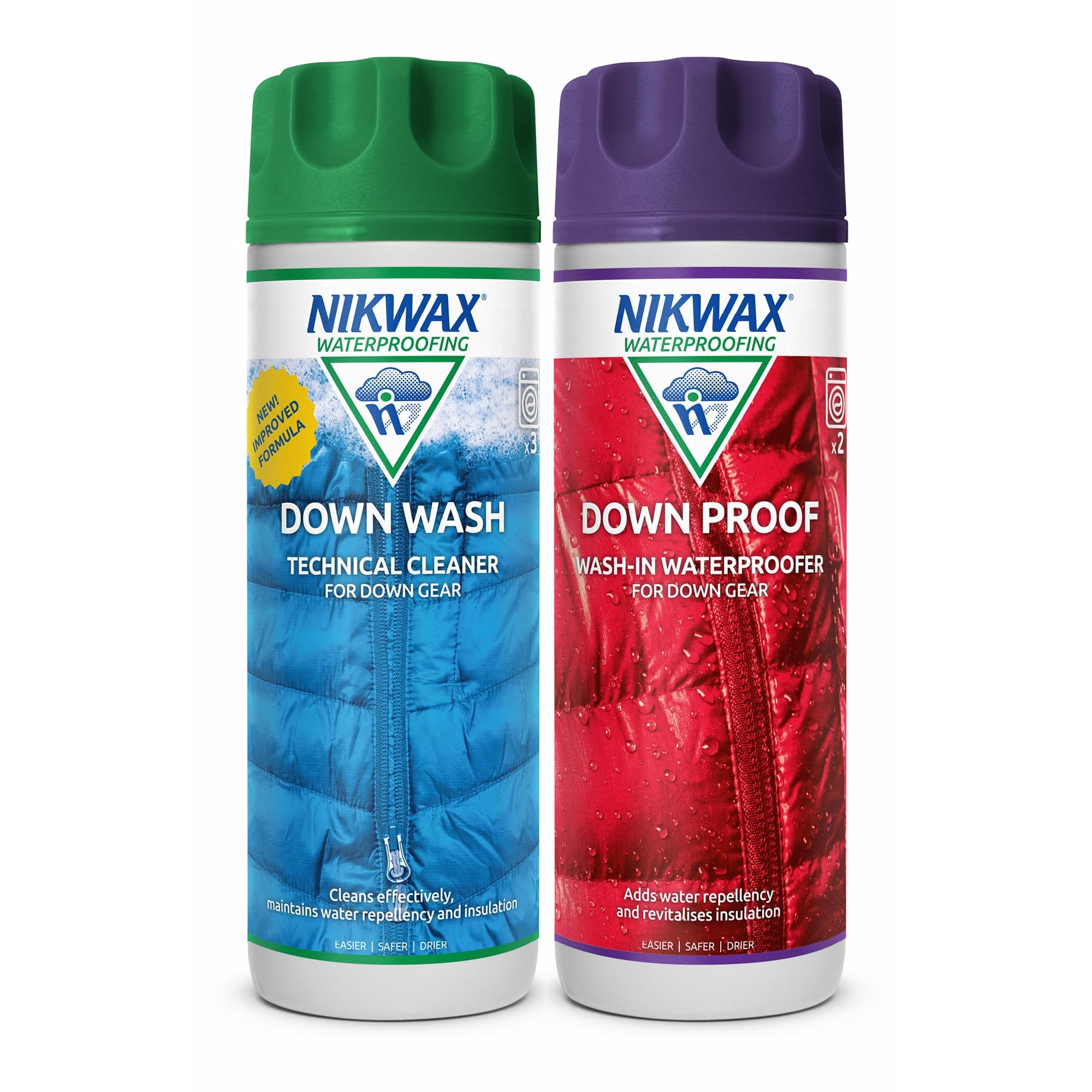 Nikwax Down Wash + Down Proof Twin Pack – Cleaner and Wash-In Waterproofer for Down Jackets, Sleeping Bags and Outdoor Gear, 2 x 300ml