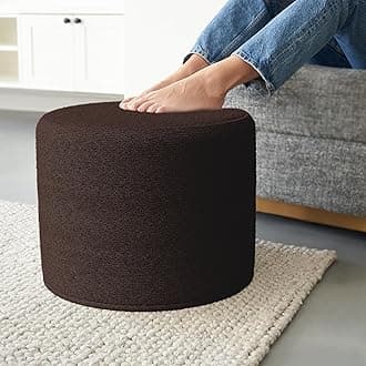 ZICOTO Beautiful Boucle Pouf Ottoman and Foot Rest - Elevate Your Living Room Decor with Lightweight Comfort and Charm - A Modern Foam Stuffed Poof Perfect to Rest Your Feet