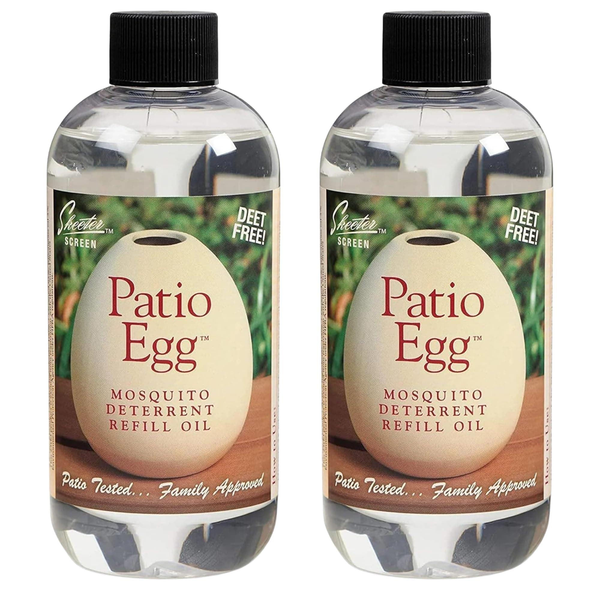 Skeeter Screen 90602 Patio Egg Refill Oil – 8 Fl Oz (2 Pack) – Essential Oil Blend with Geraniol & Lemongrass – Mosquito Deterrent Patio Egg Refill – DEET-Free, Long-Lasting, Natural Scent