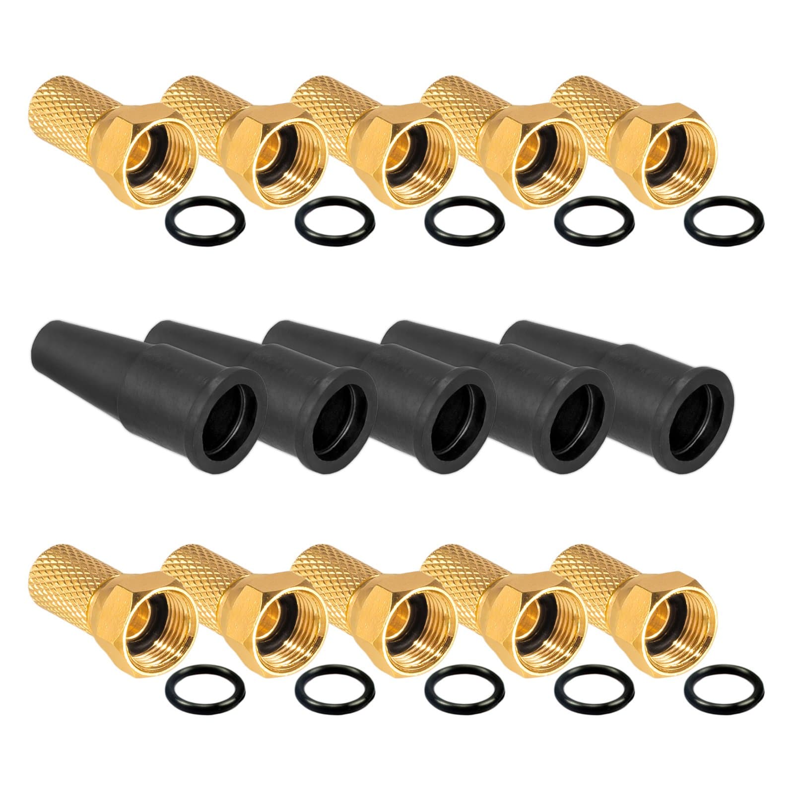 Rubber Grommets and F Connectors - HB Digital SAT accessory set