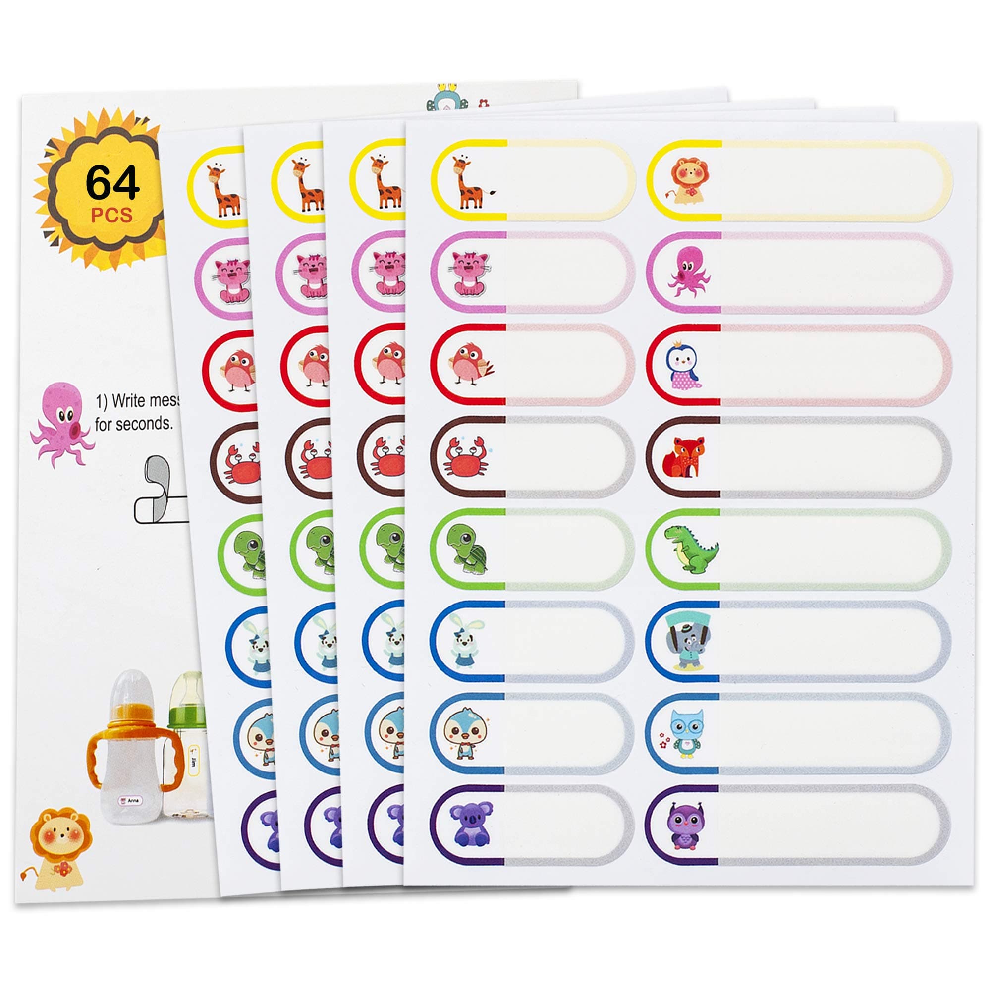 64 Baby Bottle Labels for Daycare