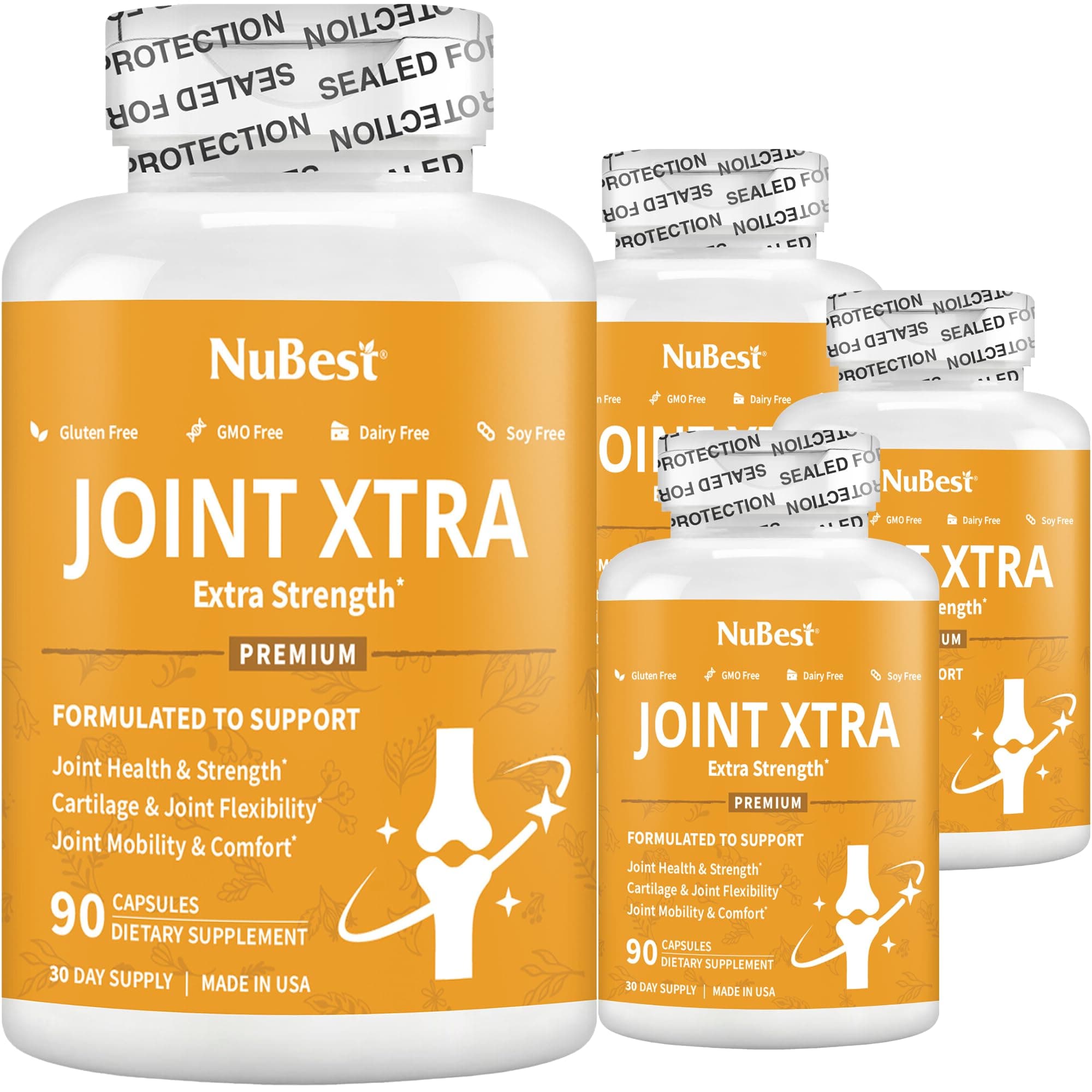 NuBest Joint Xtra - Joint Support Supplement - Joint Health Formula with Triple Joint Strength - Glucosamine, Chondroitin, Turmeric, MSM & Boswellia for Joint Health & Cartilage Health (Pack 4)