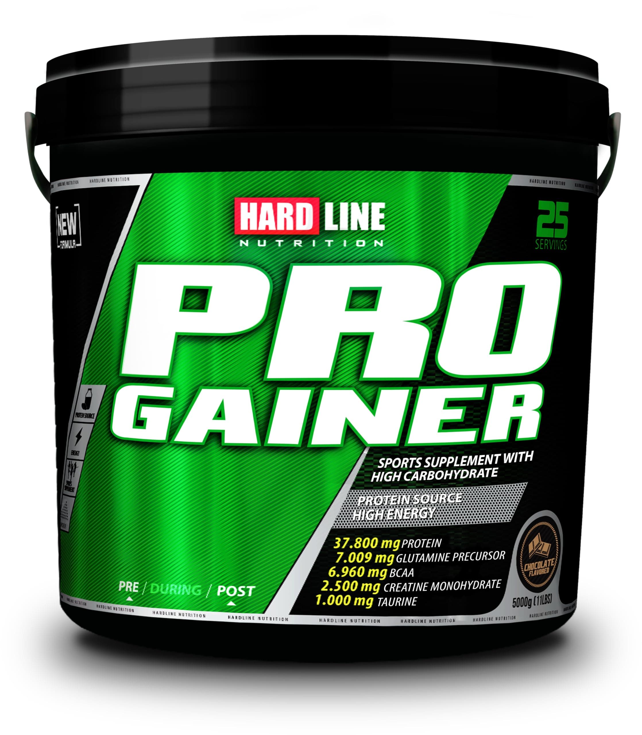 HARDLINE NUTRITION PRO GAINER 5000 GR - High-Protein Formula for Muscle Growth, Advanced Weight Gain Blend, Fast Digesting Carbs. Muscle Building Complex Achieve Fitness Goals Efficiently (Chocolate)