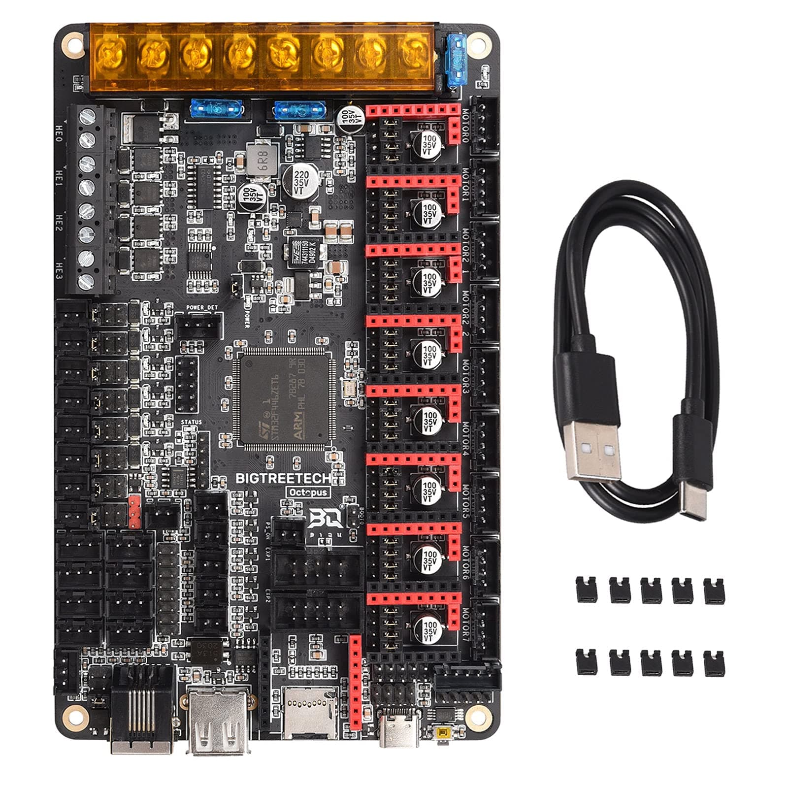 BIGTREETECH Octopus V1.1 Control Board 32Bit Silent Motherboard Support 8 Axis TMC2209 Stepper Motor Driver Compatible BTT Pi V1.2/Pi 2 to Running Klipper/Marlin for Voron 2.4/CoreXY/VZbot 3D Printer