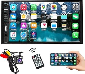 Naifay Car Stereo Double Din Radio with Bluetooth, Car Radio Touchscreen 7 Inch MP5 Player Car Stereo with Backup Camera Bluetooth, Mirror Link, FM/SWC/USB/SD/AUX, Car Audio Receivers with Subwoofer