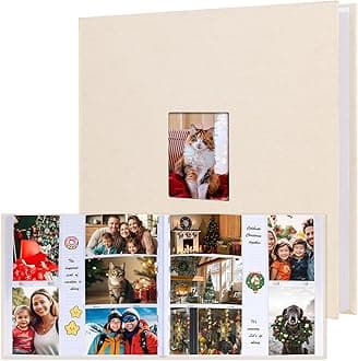 Photo Album 4x6 600 Photos with Writing Space Large Capacity 4x6 Photo Album Linen Cover with Front Window, 4x6 Picture Album, 600 Photos 4x6 Photo Album Book for Wedding Family Baby Pictures (khaki)